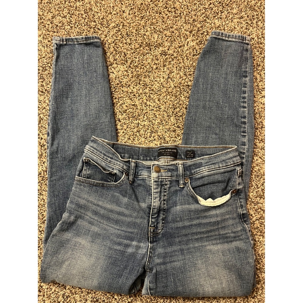Lucky Brand Mid Rise Skinny Jeans Medium Wash Denim Size 10/30 Regular